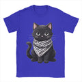 Palästina Katzen T-Shirt mit Kufiya-Motiv – Herren Baumwollshirt | Kurzarm Casual Tee