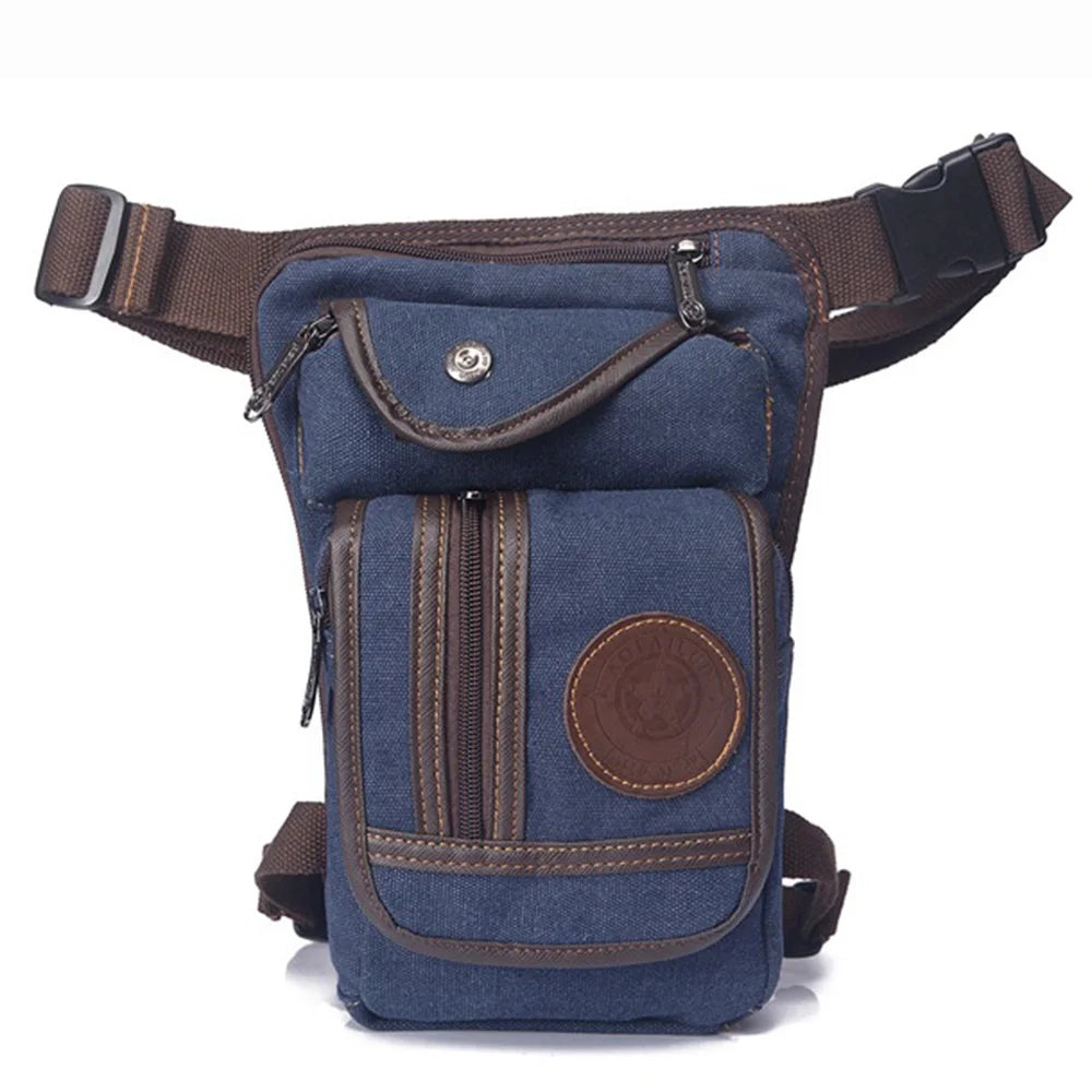 Herren Bein- & Hüfttasche – Tactical Drop Leg Bag aus Canvas oder Nylon – Motorrad-, Outdoor- & Gürteltasche