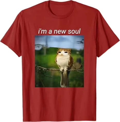 Meowl Meme T-Shirt – Lustiges Cat Owl Graphic Tee aus Baumwolle – Unisex Fun Shirt – Größen S–5XL