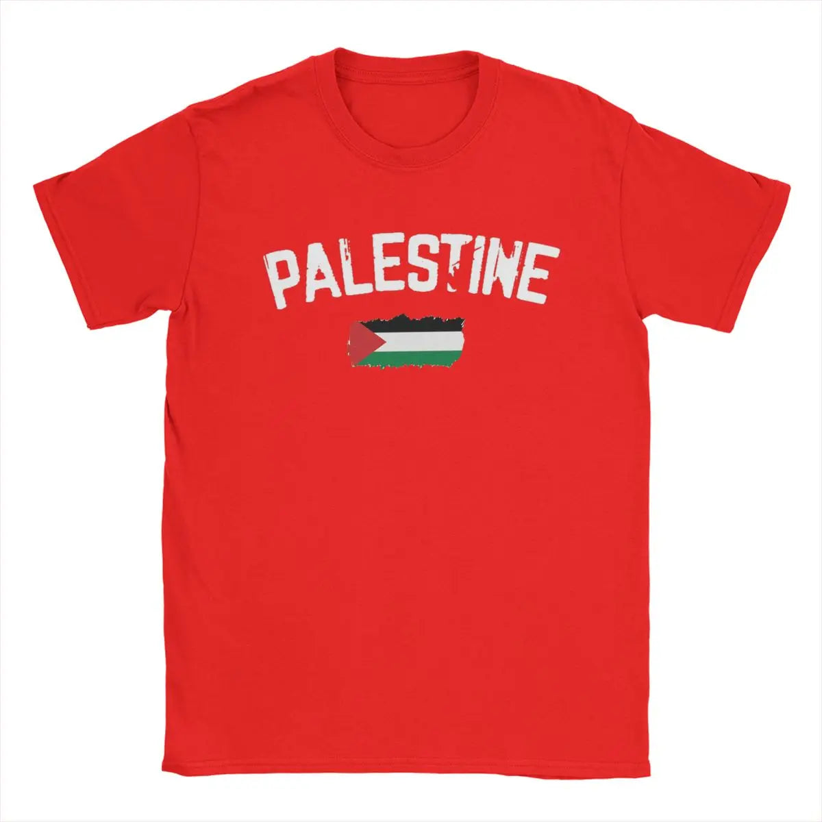 Herren T-Shirt mit Palästina-Flaggenmotiv – 100 % Baumwolle | Kurzarm Casual Shirt