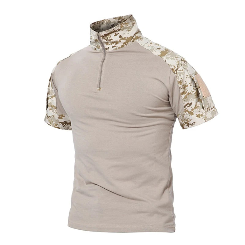 Herren Tactical T-Shirt – Kurzarm Outdoor Shirt aus Baumwoll-Polyester-Mix für Hiking, Camping & Freizeit
