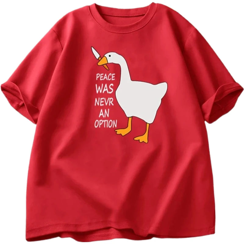 „Peace Was Never An Option“ Damen T-Shirt – Stylisches Statement-Shirt für Frühling & Sommer