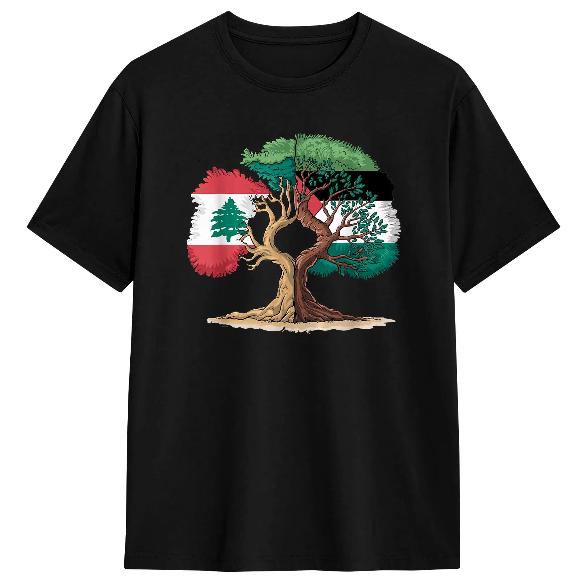 Libanon & Palästina T-Shirt aus 100 % Baumwolle – Unisex Kurzarmshirt mit Flaggen-Design