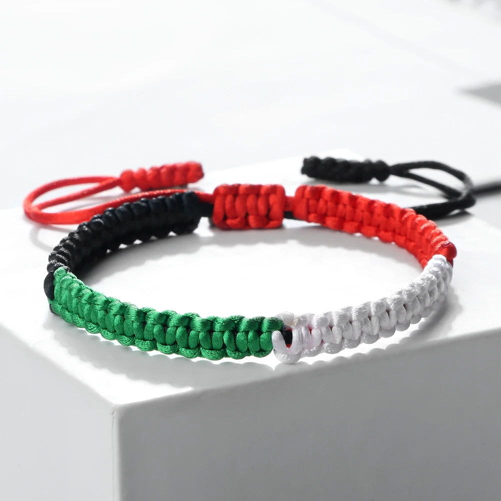Palästina Armband – Geflochtenes Unisex Armband mit Natursteinperlen