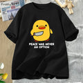 Peace Was Never An Option T-Shirt Damen & Herren – Lustiges Gänse Motiv aus Baumwolle