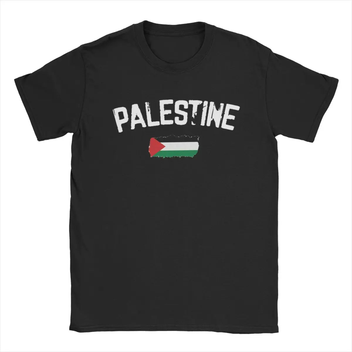Herren T-Shirt mit Palästina-Flaggenmotiv – 100 % Baumwolle | Kurzarm Casual Shirt