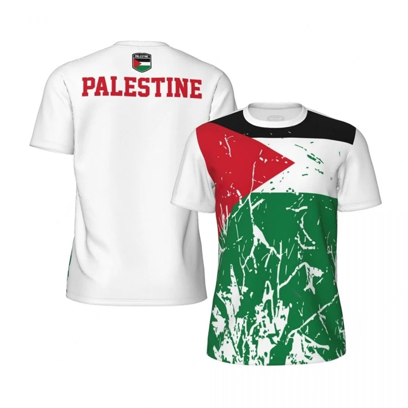 Palästina Fußball T-Shirt mit Flaggenmotiv – Atmungsaktives Unisex 3D-Print Jersey