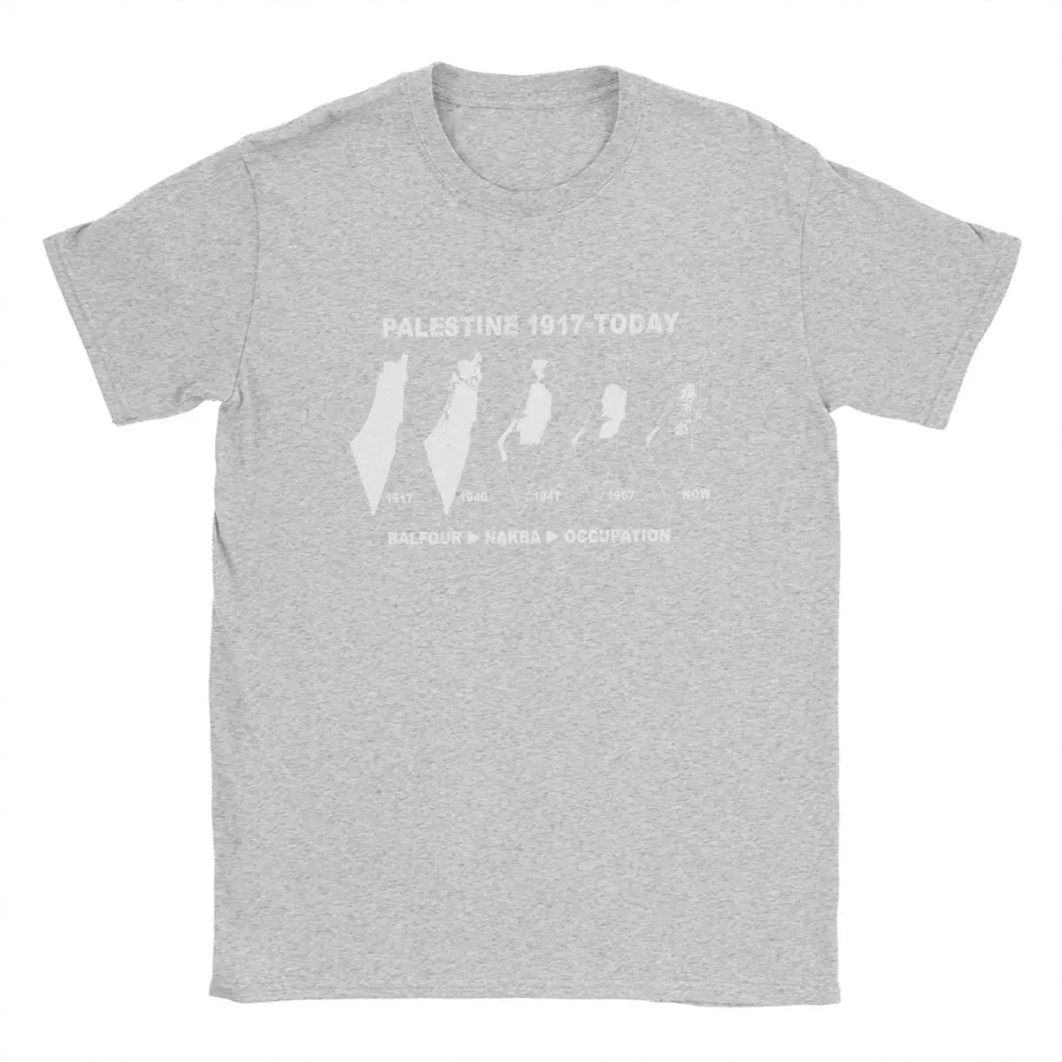 Herren T-Shirt mit Palästina-Kartenmotiv – 100 % Baumwolle | Kurzarm Casual Shirt