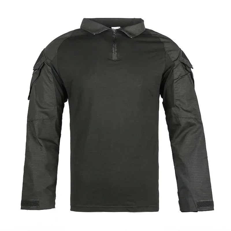Taktisches Langarm Camouflage Shirt – Herren Outdoor Hunting & Hiking T-Shirt – Atmungsaktiv für Trekking, Airsoft & Camping
