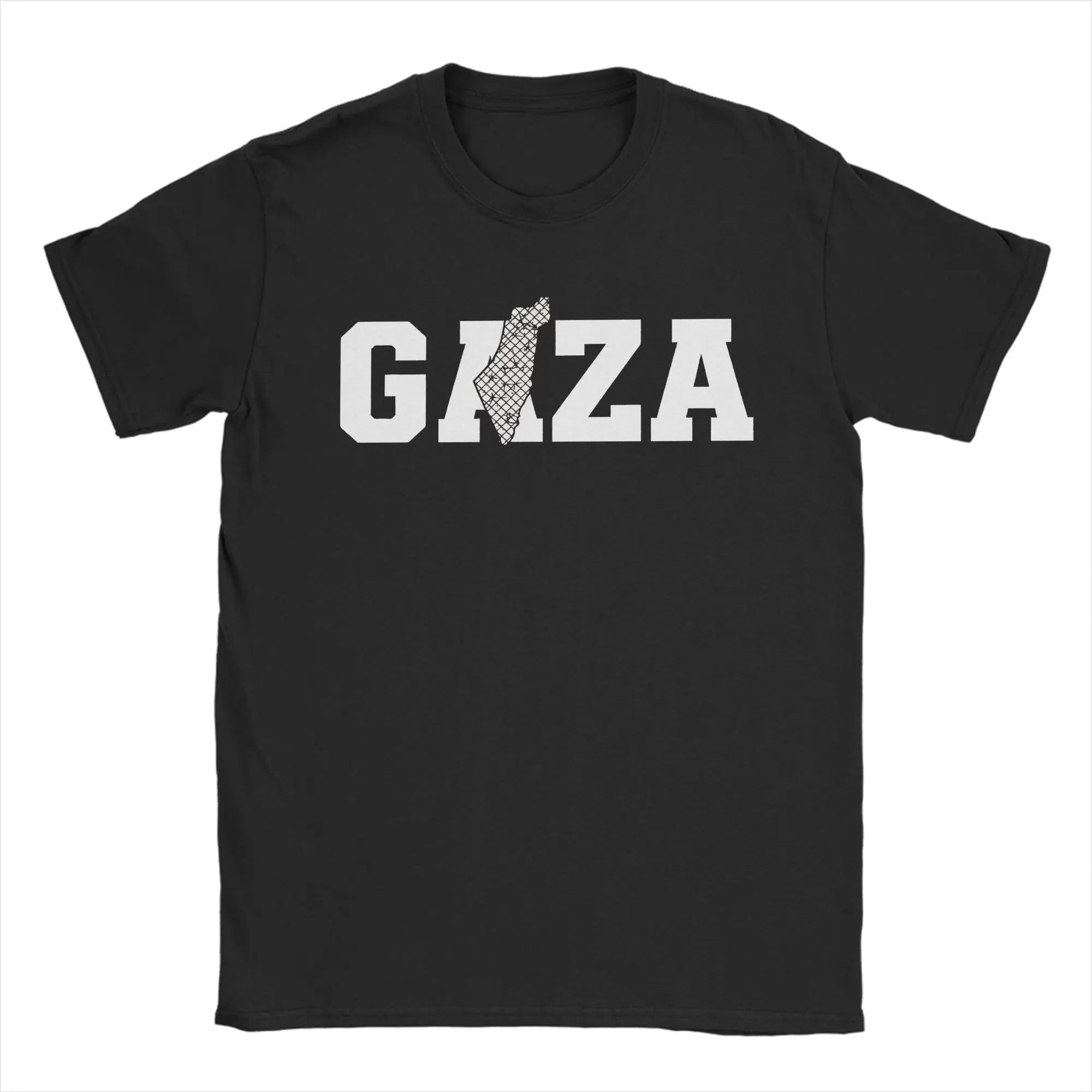 Palästina Gaza T-Shirt – Herren Baumwollshirt mit Typografie-Print | Kurzarm Casual Tee