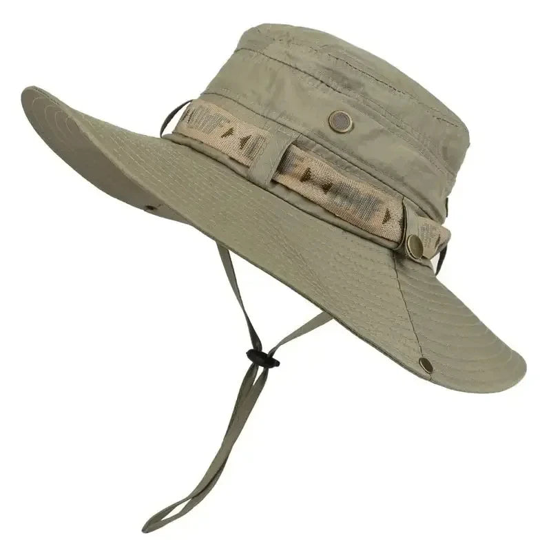 Herren Sonnenhut mit breiter Krempe – UV-Schutz Bucket Hat aus atmungsaktivem Polyester – Unisex Outdoor Fischerhut