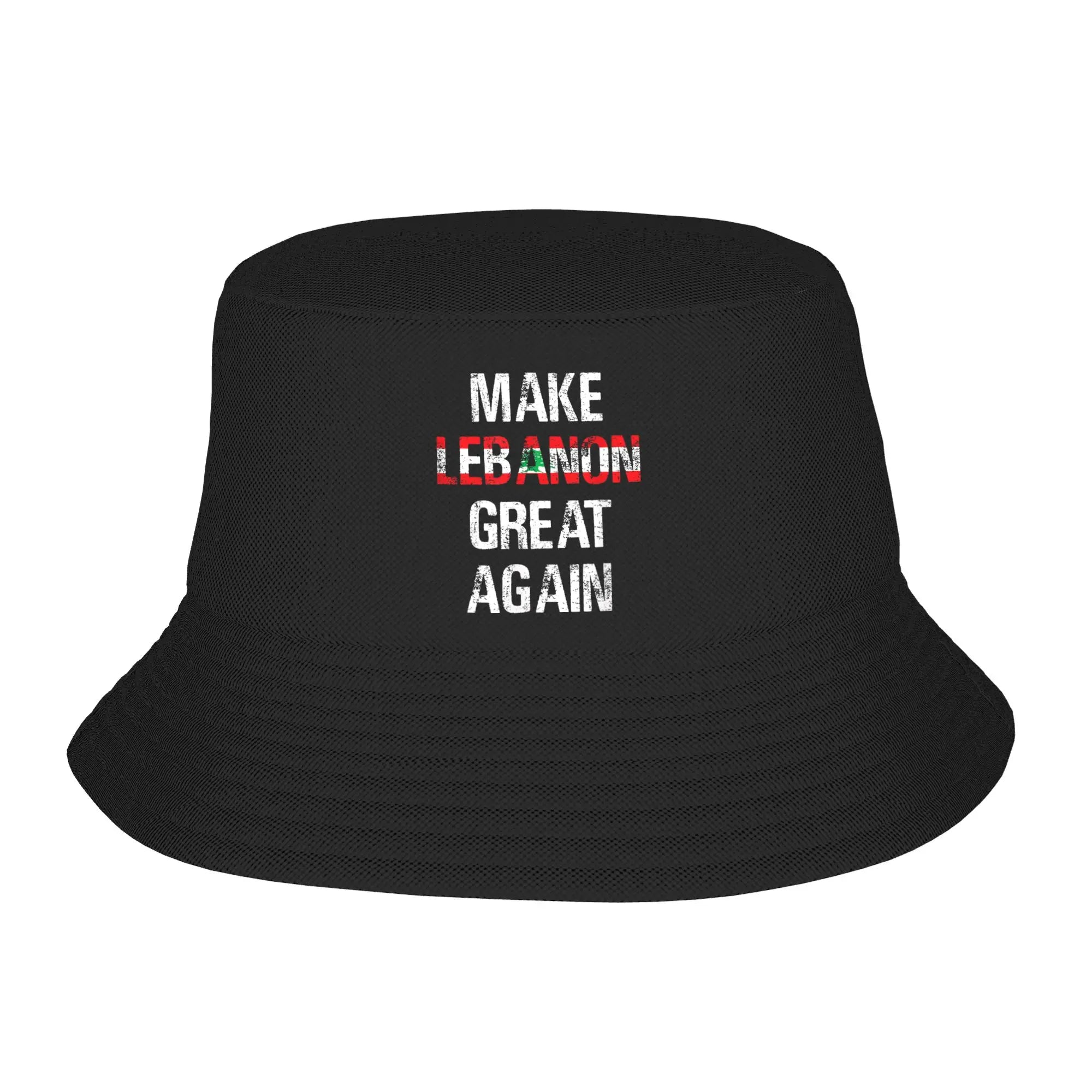 Libanon Bucket Hat mit arabischem Schriftzug & Landkarten-Design – Fischerhut mit UV-Schutz – Unisex