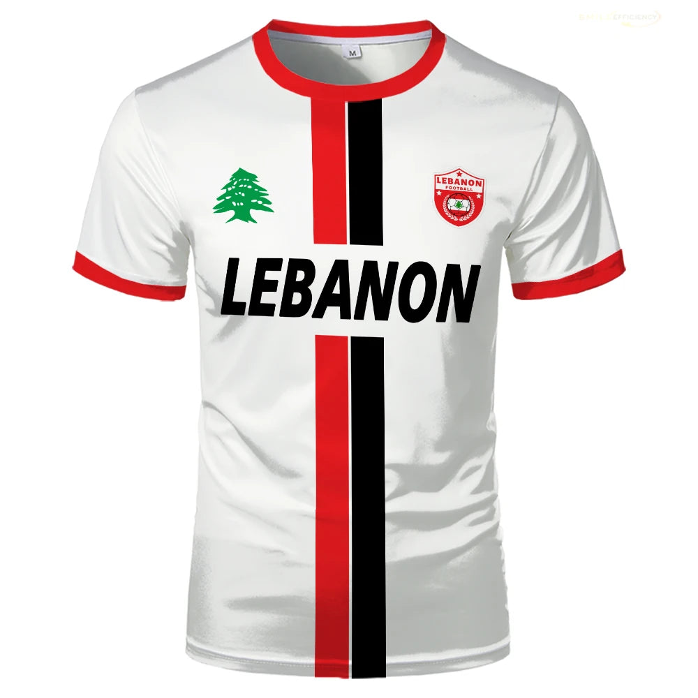 Libanon Fußballtrikot – Atmungsaktives Jersey mit Libanon-Flaggenmotiv für Kinder & Erwachsene