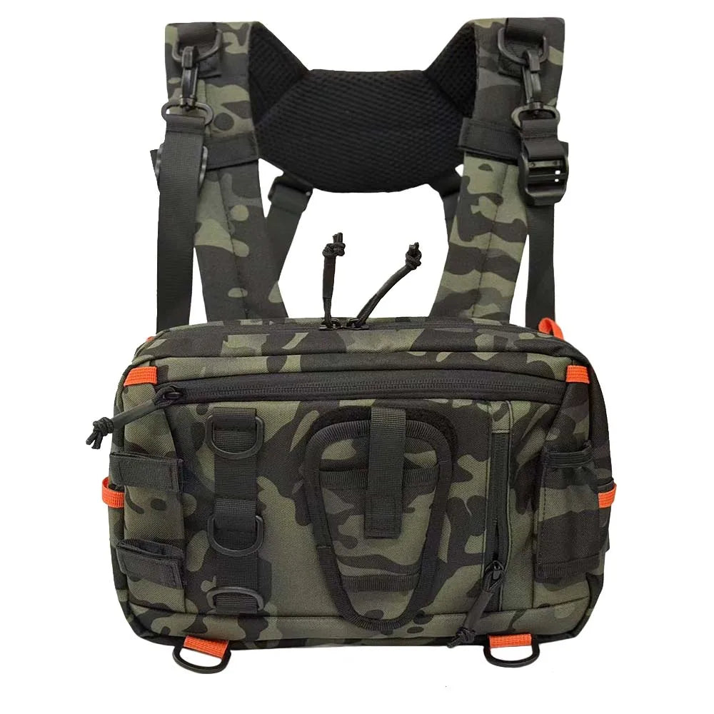 Taktische Brusttasche aus Nylon – Multifunktionale Chest Bag für Wandern, Radfahren, Angeln & Outdoor