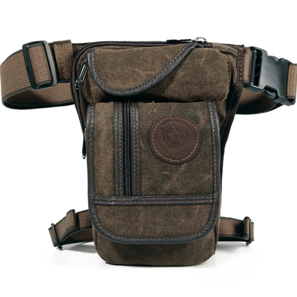 Herren Bein- & Hüfttasche – Tactical Drop Leg Bag aus Canvas oder Nylon – Motorrad-, Outdoor- & Gürteltasche