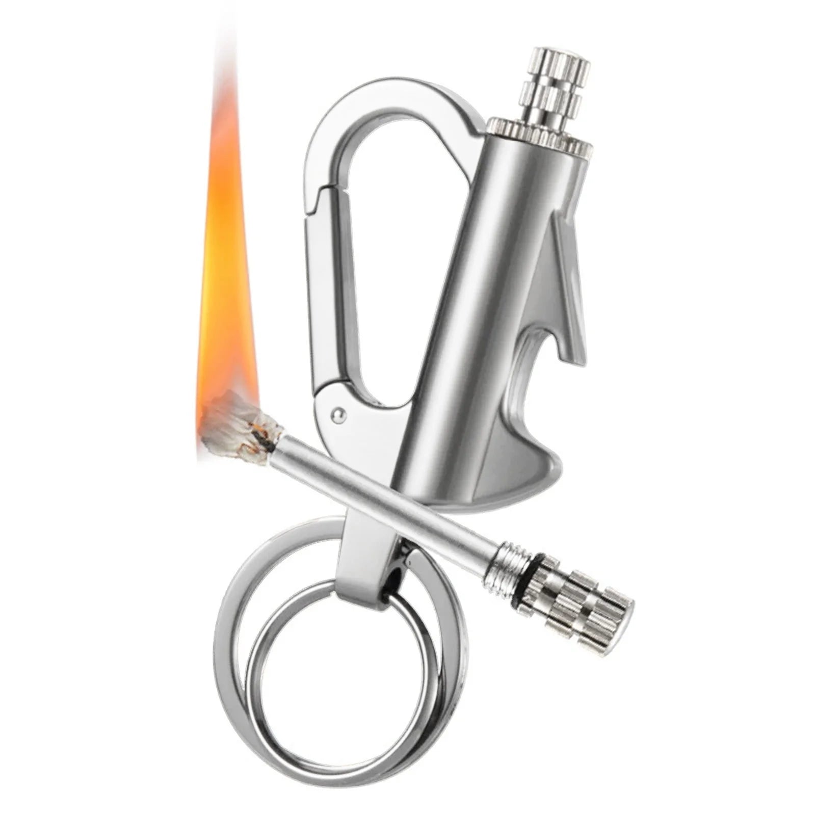Wasserdichtes Permanent-Match Feuerzeug mit Schlüsselanhänger – Wiederbefüllbarer Outdoor Feuerstarter für Camping, Notfälle & Zigaretten