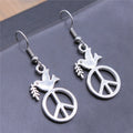 Peace Symbol Ohrringe – Vintage Hängeohrringe mit großem Peace-Zeichen für Damen