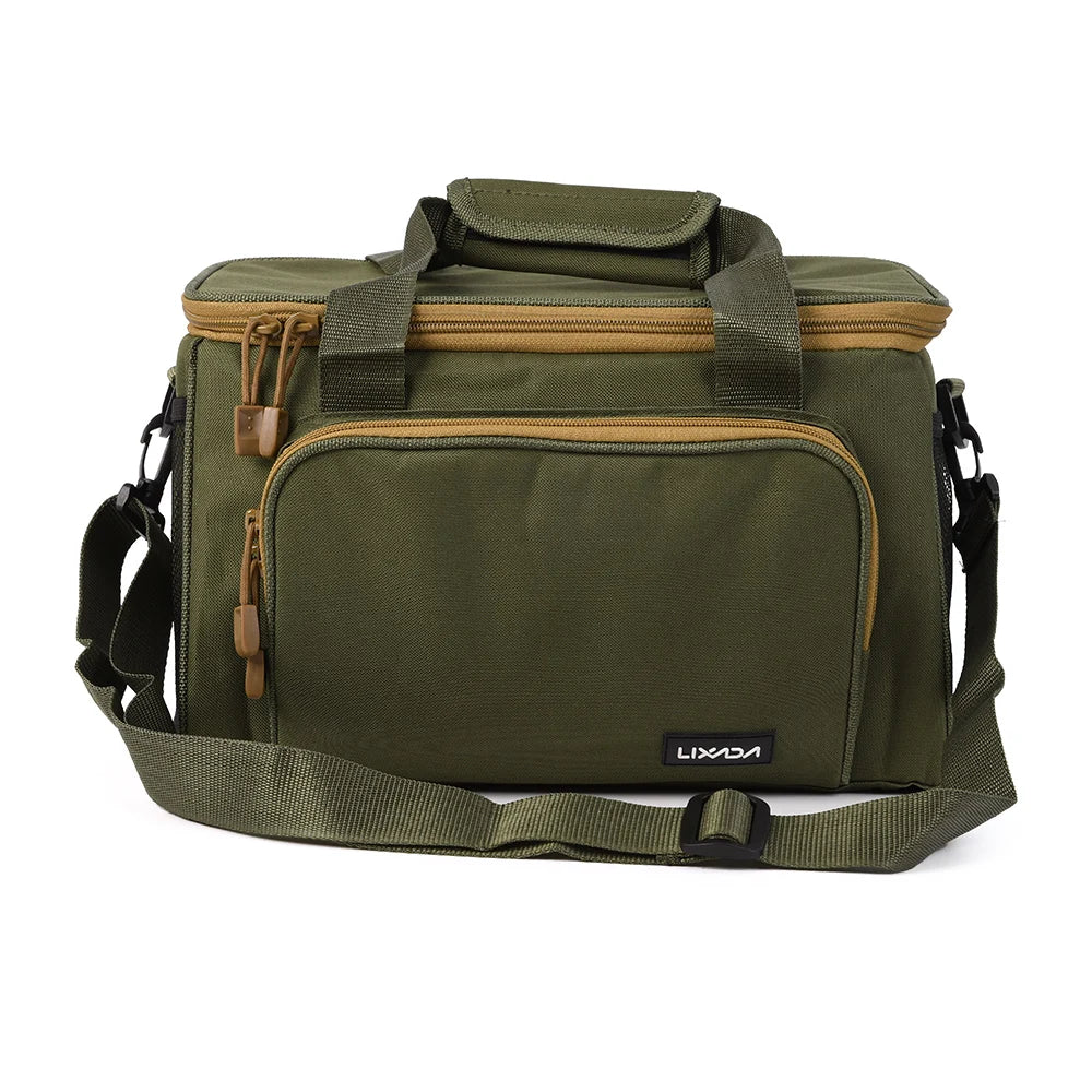 Angeltasche aus 600D Canvas – Multifunktionale Schultertasche für Angelzubehör, Köder & Rollen