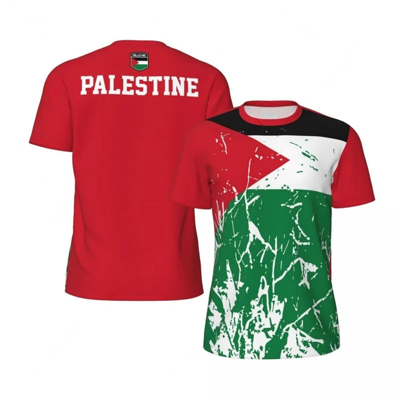 Palästina Fußball T-Shirt mit Flaggenmotiv – Atmungsaktives Unisex 3D-Print Jersey