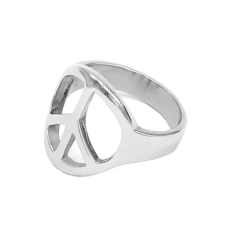 Peace Ring aus Edelstahl – Silberfarbener Ring mit Peace-Zeichen | Unisex Damen & Herren
