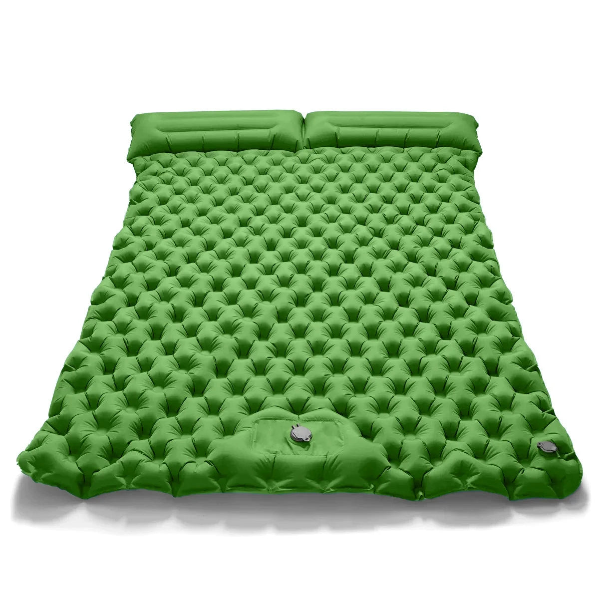 Doppel Camping-Isomatte mit integrierter Luftpumpe – Extra breite aufblasbare Schlafmatte aus TPU-Nylon – Ultraleicht & faltbar