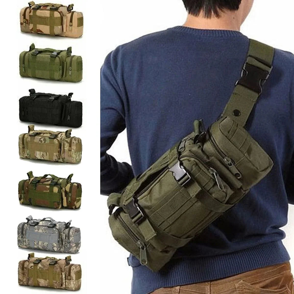 Outdoor Hüfttasche 3–5 L – Multifunktionale Waist Bag aus Nylon für Camping, Wandern & Trekking