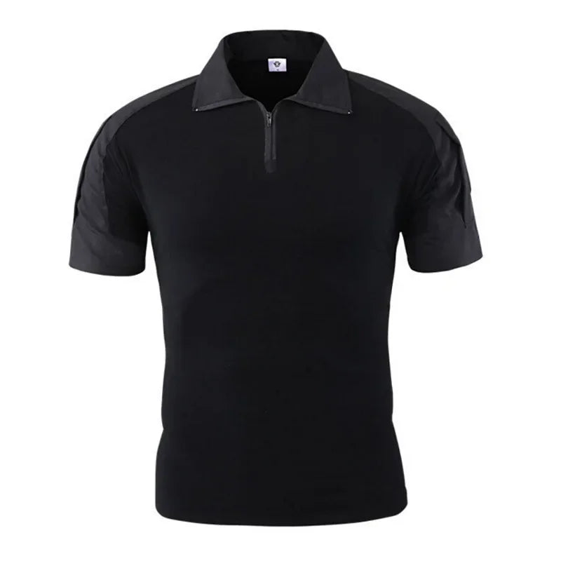 Herren Tactical T-Shirt – Kurzarm Outdoor Shirt aus Baumwoll-Polyester-Mix für Hiking, Camping & Freizeit