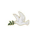 Friedenstaube Emaille-Pin mit Olivenzweig – Metall Brosche im Peace-Design