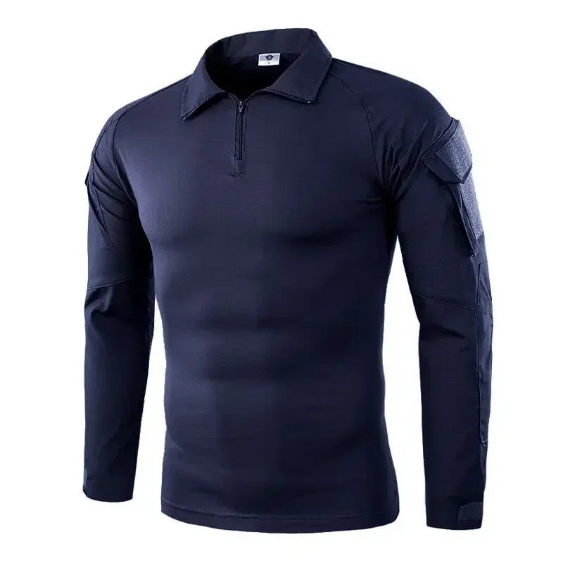 Taktisches Langarm Camouflage Shirt – Herren Outdoor Hunting & Hiking T-Shirt – Atmungsaktiv für Trekking, Airsoft & Camping