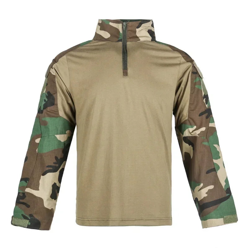 Taktisches Langarm Camouflage Shirt – Herren Outdoor Hunting & Hiking T-Shirt – Atmungsaktiv für Trekking, Airsoft & Camping