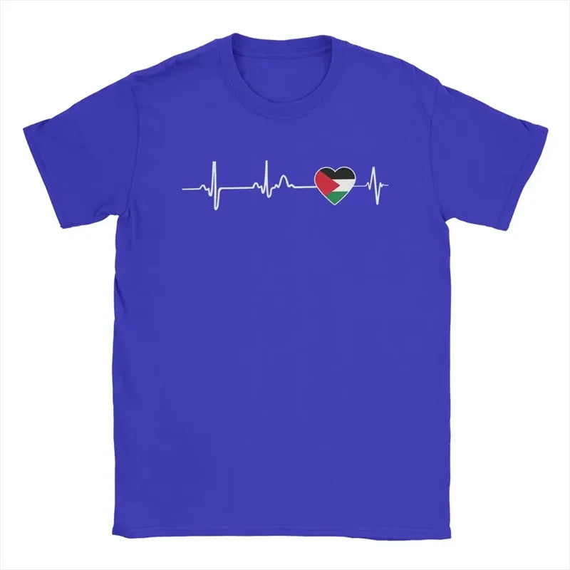 Heartbeat Palästina T-Shirt – Herren Kurzarmshirt mit Herzschlag-Print | Leicht & Schnelltrocknend