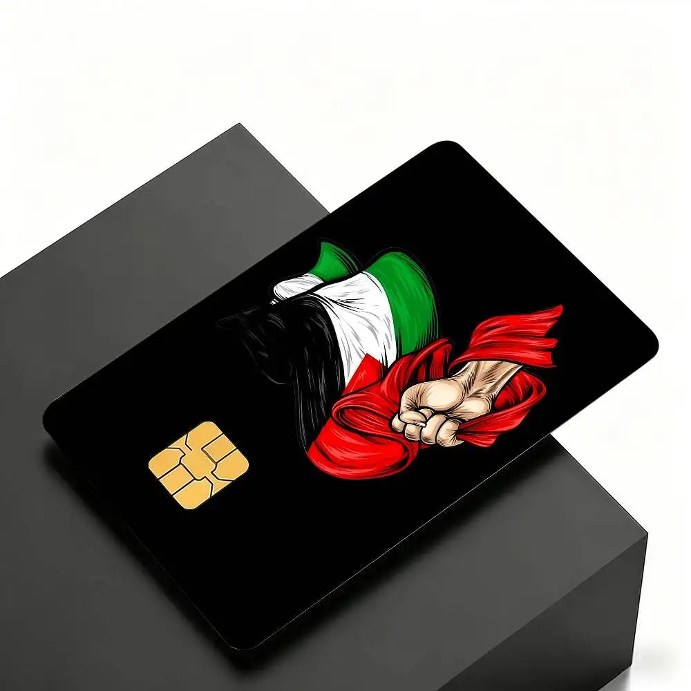 Palästina Kartenaufkleber für Bank- & Kreditkarten – 4er Set Schutzfolie mit Flaggenmotiv