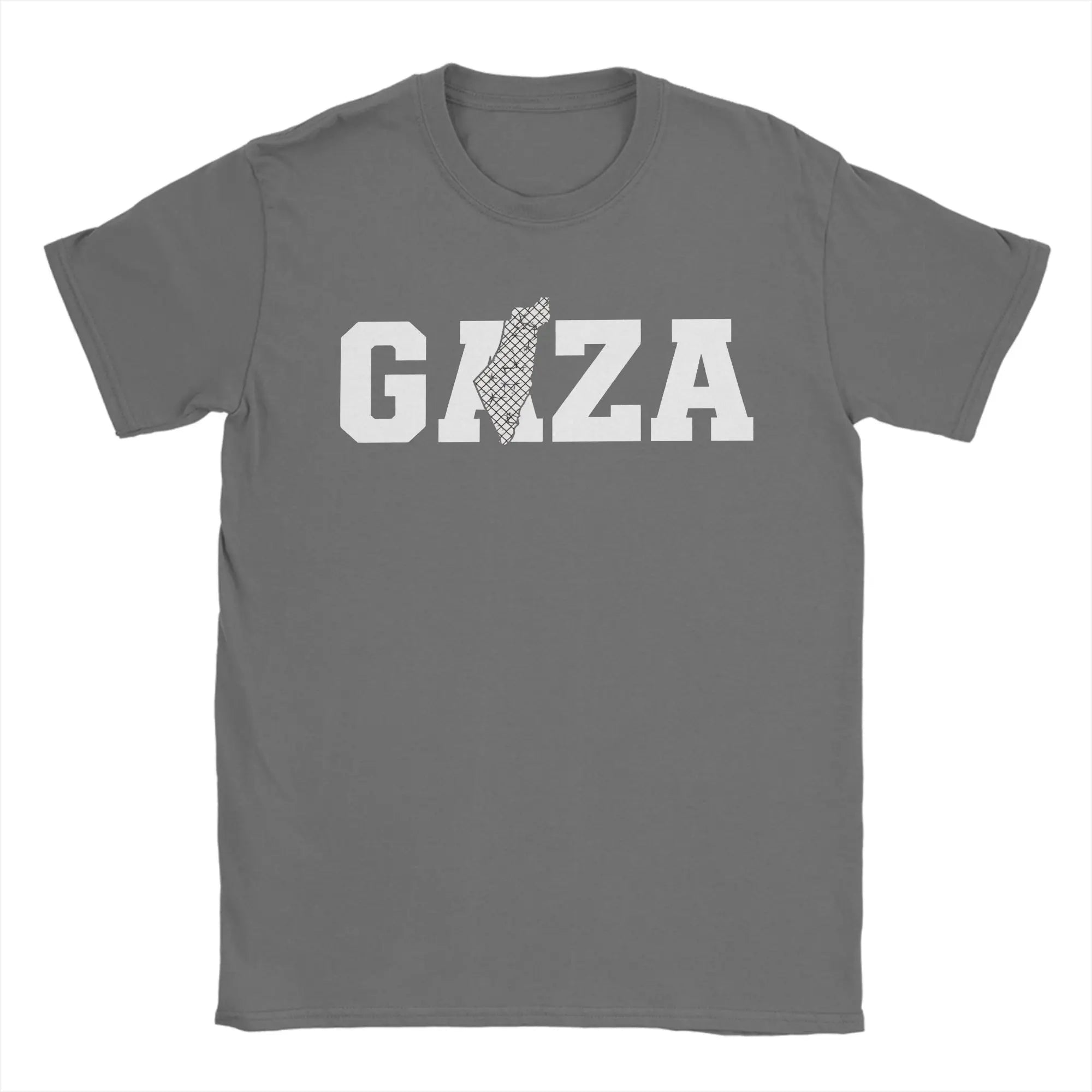 Palästina Gaza T-Shirt – Herren Baumwollshirt mit Typografie-Print | Kurzarm Casual Tee