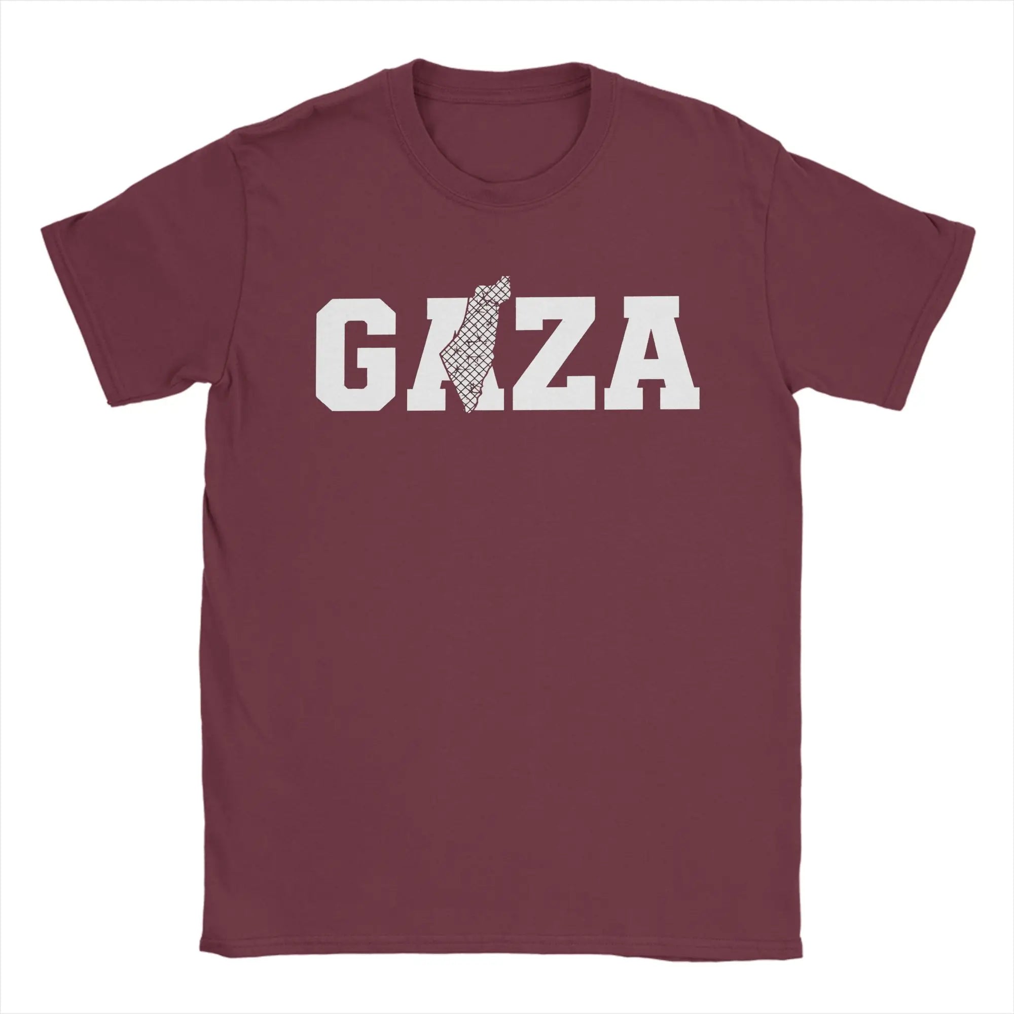 Palästina Gaza T-Shirt – Herren Baumwollshirt mit Typografie-Print | Kurzarm Casual Tee