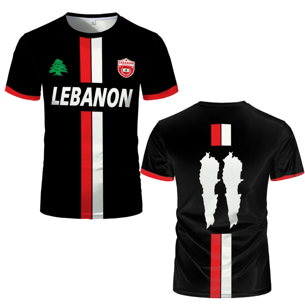 Libanon Fußballtrikot – Atmungsaktives Jersey mit Libanon-Flaggenmotiv für Kinder & Erwachsene