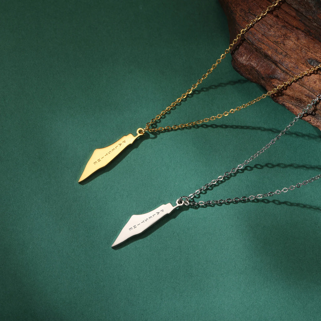 Palästina Halskette aus Edelstahl – Anhänger mit Landkarten-Design – Unisex in Silber oder Gold