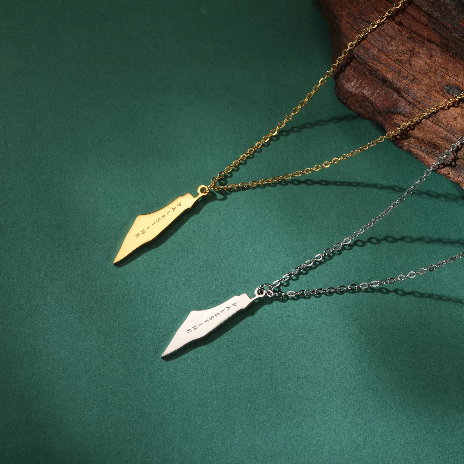 Palästina Halskette aus Edelstahl – Anhänger mit Landkarten-Design – Unisex in Silber oder Gold