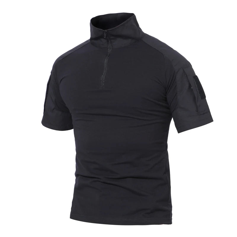 Herren Tactical T-Shirt – Kurzarm Outdoor Shirt aus Baumwoll-Polyester-Mix für Hiking, Camping & Freizeit