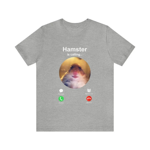 Hamster Is Calling Meme T-Shirt – Lustiges Hamster Graphic Shirt – Kurzarm Casual T-Shirt – Größen XS–3XL