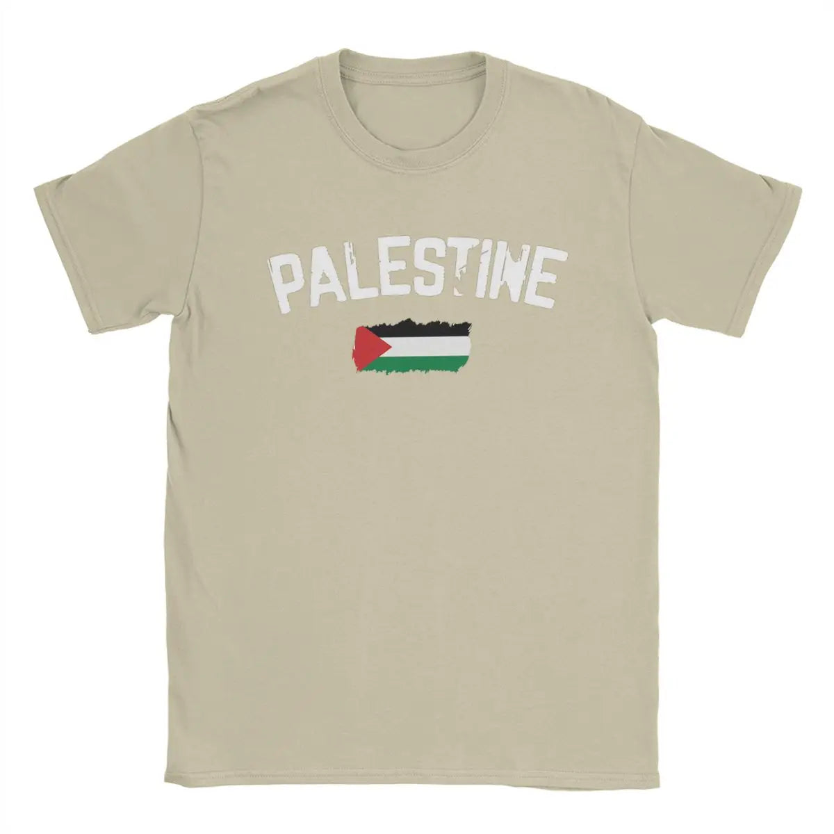 Herren T-Shirt mit Palästina-Flaggenmotiv – 100 % Baumwolle | Kurzarm Casual Shirt