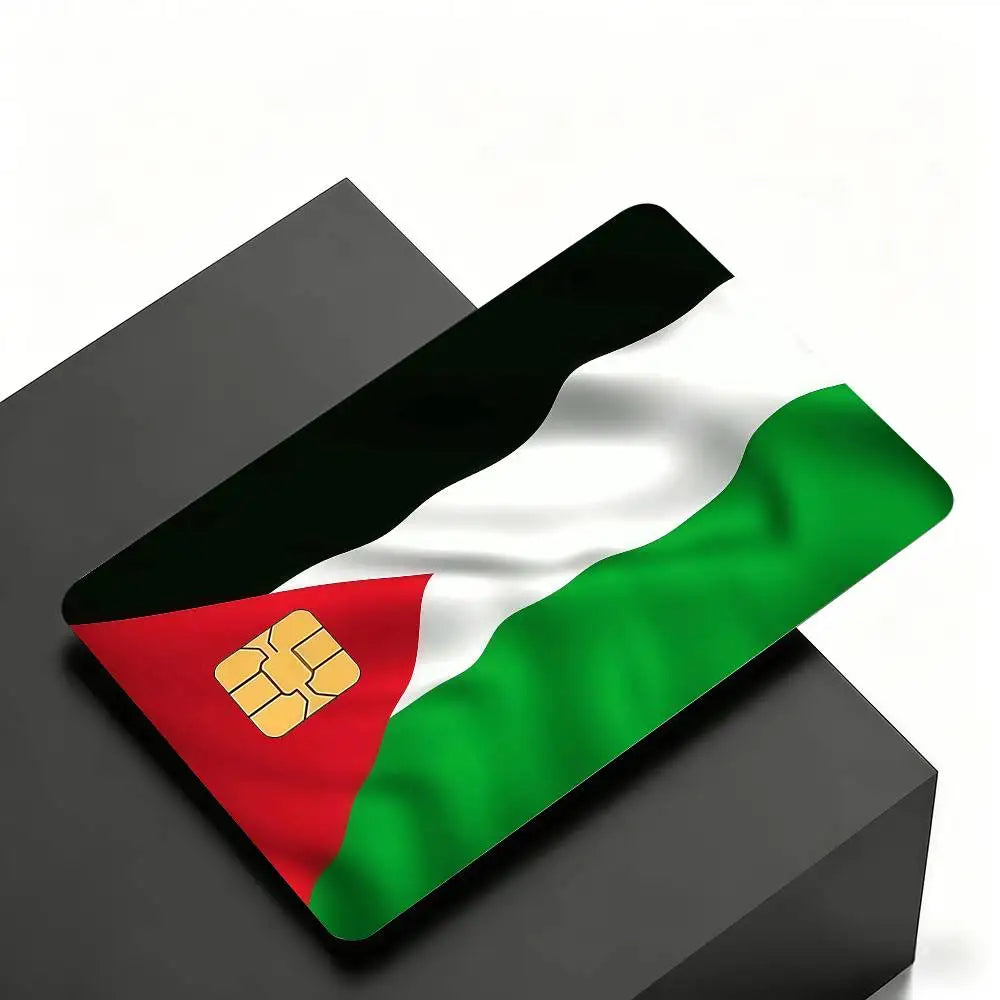 Palästina Kartenaufkleber für Bank- & Kreditkarten – 4er Set Schutzfolie mit Flaggenmotiv