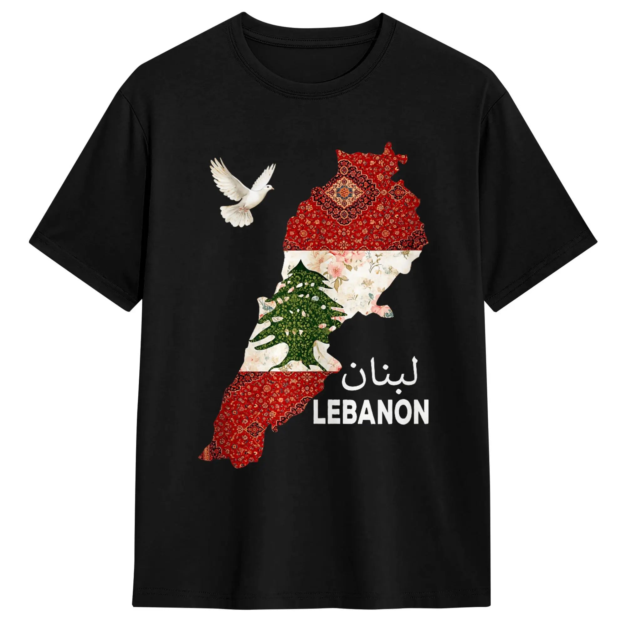 Libanon & Palästina T-Shirt aus 100 % Baumwolle – Unisex Kurzarmshirt mit Flaggen-Design