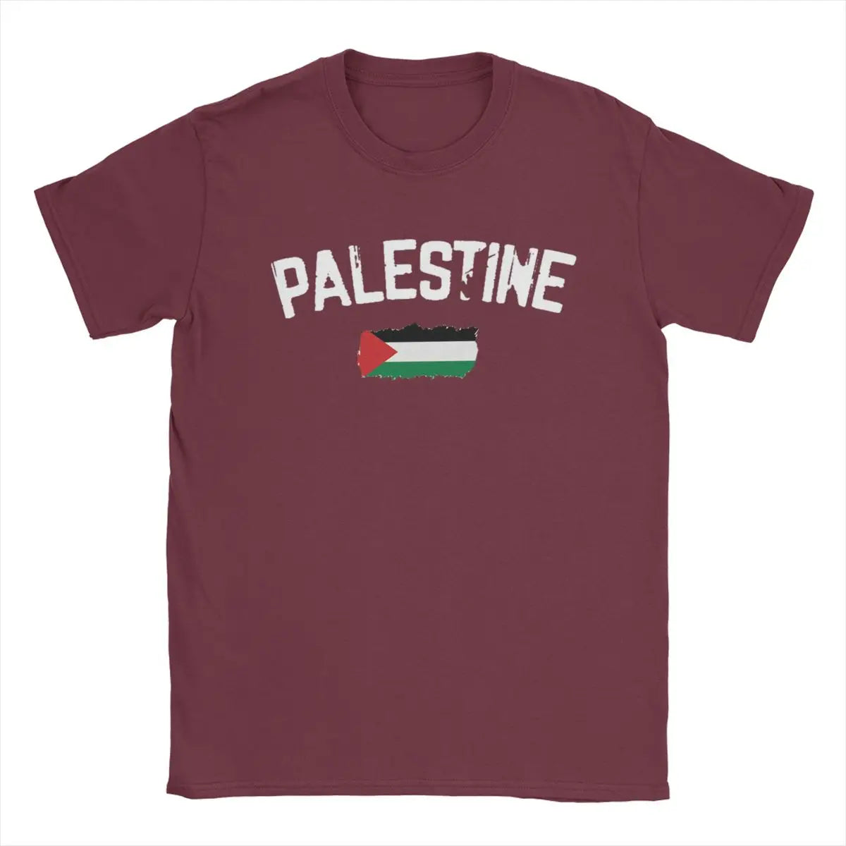 Herren T-Shirt mit Palästina-Flaggenmotiv – 100 % Baumwolle | Kurzarm Casual Shirt