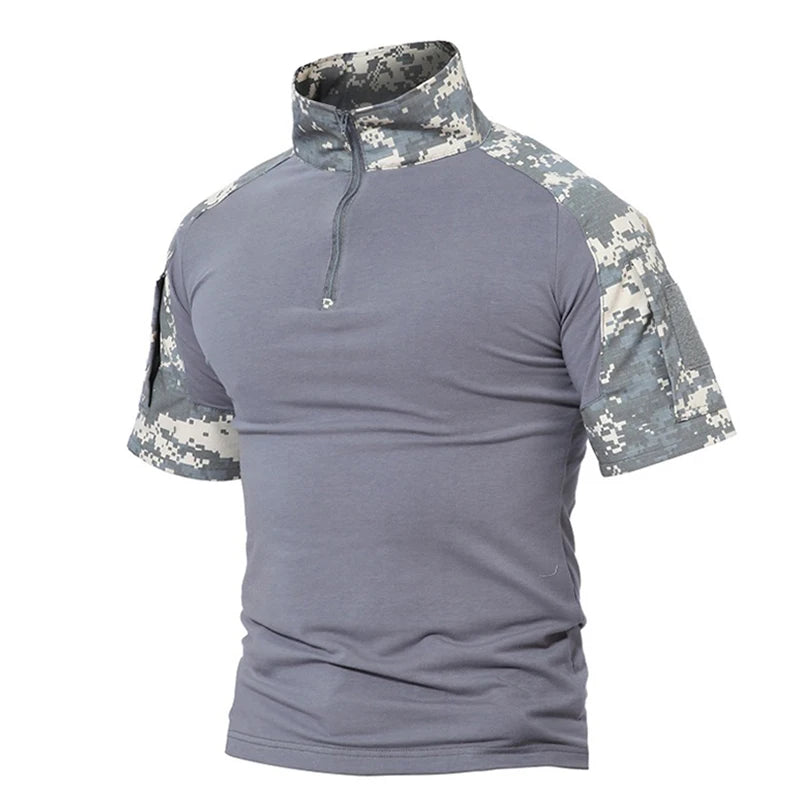 Herren Tactical T-Shirt – Kurzarm Outdoor Shirt aus Baumwoll-Polyester-Mix für Hiking, Camping & Freizeit
