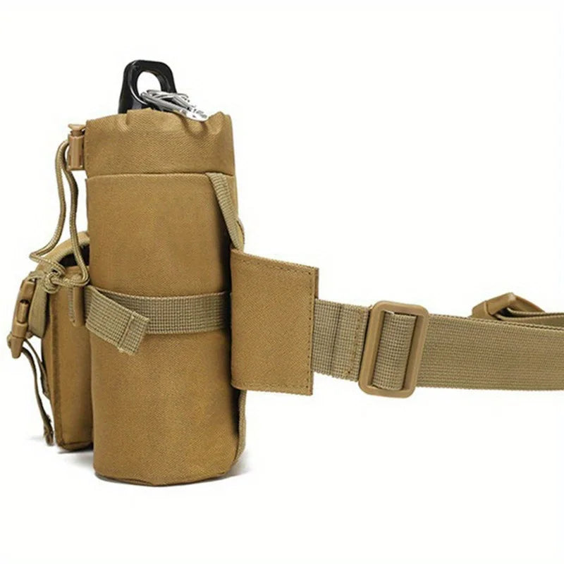 Taktische Gürteltasche mit Flaschenhalter – 6L Outdoor Hüfttasche aus 800D Oxford – Für Wandern, Camping & Trekking