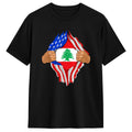 Libanon & Palästina T-Shirt aus 100 % Baumwolle – Unisex Kurzarmshirt mit Flaggen-Design