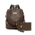 Unisex Rucksack mit 2-teiligem Set – Wasserabweisender Freizeit- & Reiserucksack mit Karomuster