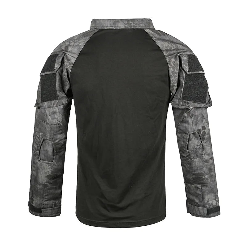 Taktisches Langarm Camouflage Shirt – Herren Outdoor Hunting & Hiking T-Shirt – Atmungsaktiv für Trekking, Airsoft & Camping