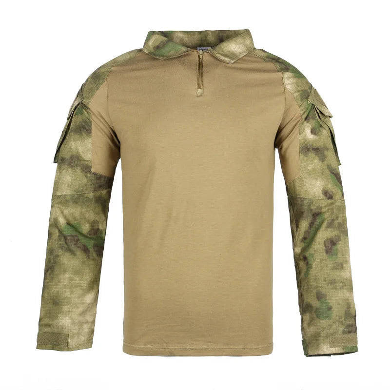 Taktisches Langarm Camouflage Shirt – Herren Outdoor Hunting & Hiking T-Shirt – Atmungsaktiv für Trekking, Airsoft & Camping