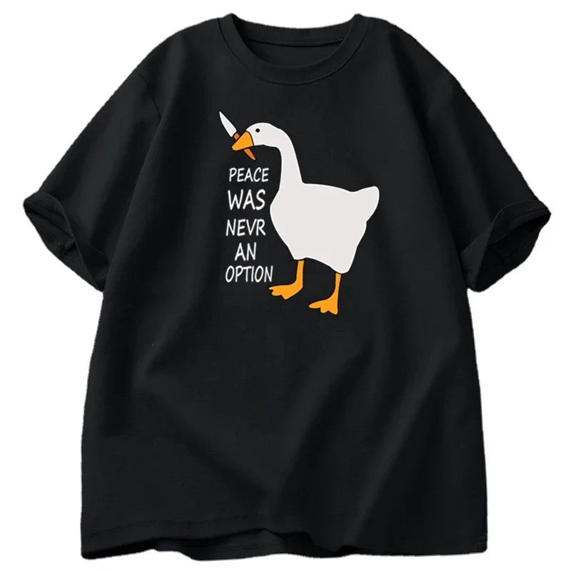 „Peace Was Never An Option“ Damen T-Shirt – Stylisches Statement-Shirt für Frühling & Sommer
